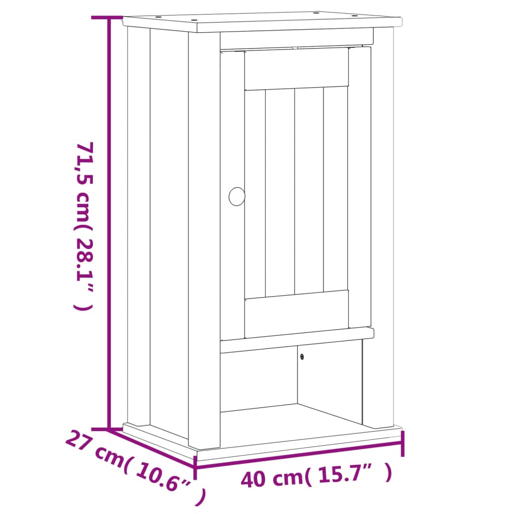 4 Piece Bathroom Furniture Set "BERG" White Solid Wood Pine