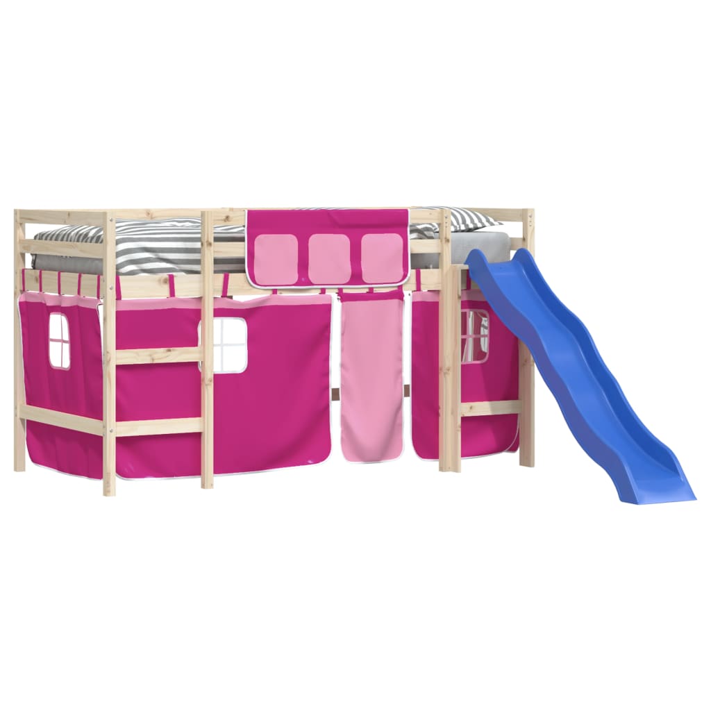 Curtains for Loft Bed Pink Polyester
