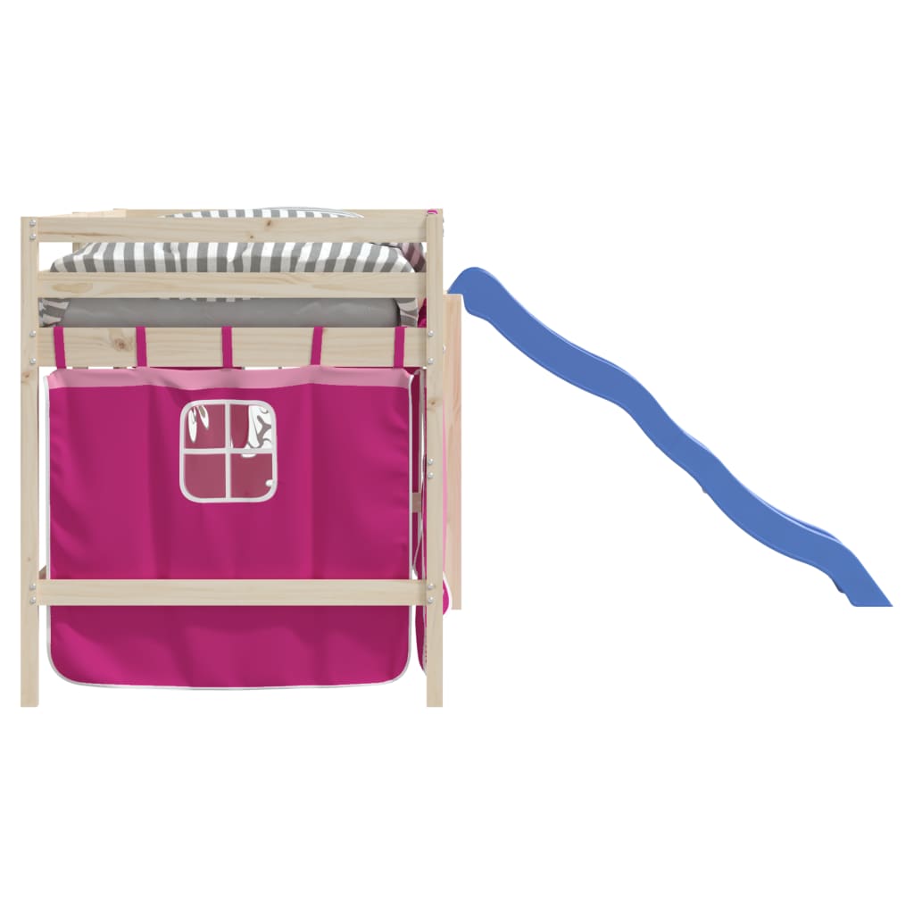 Curtains for Loft Bed Pink Polyester