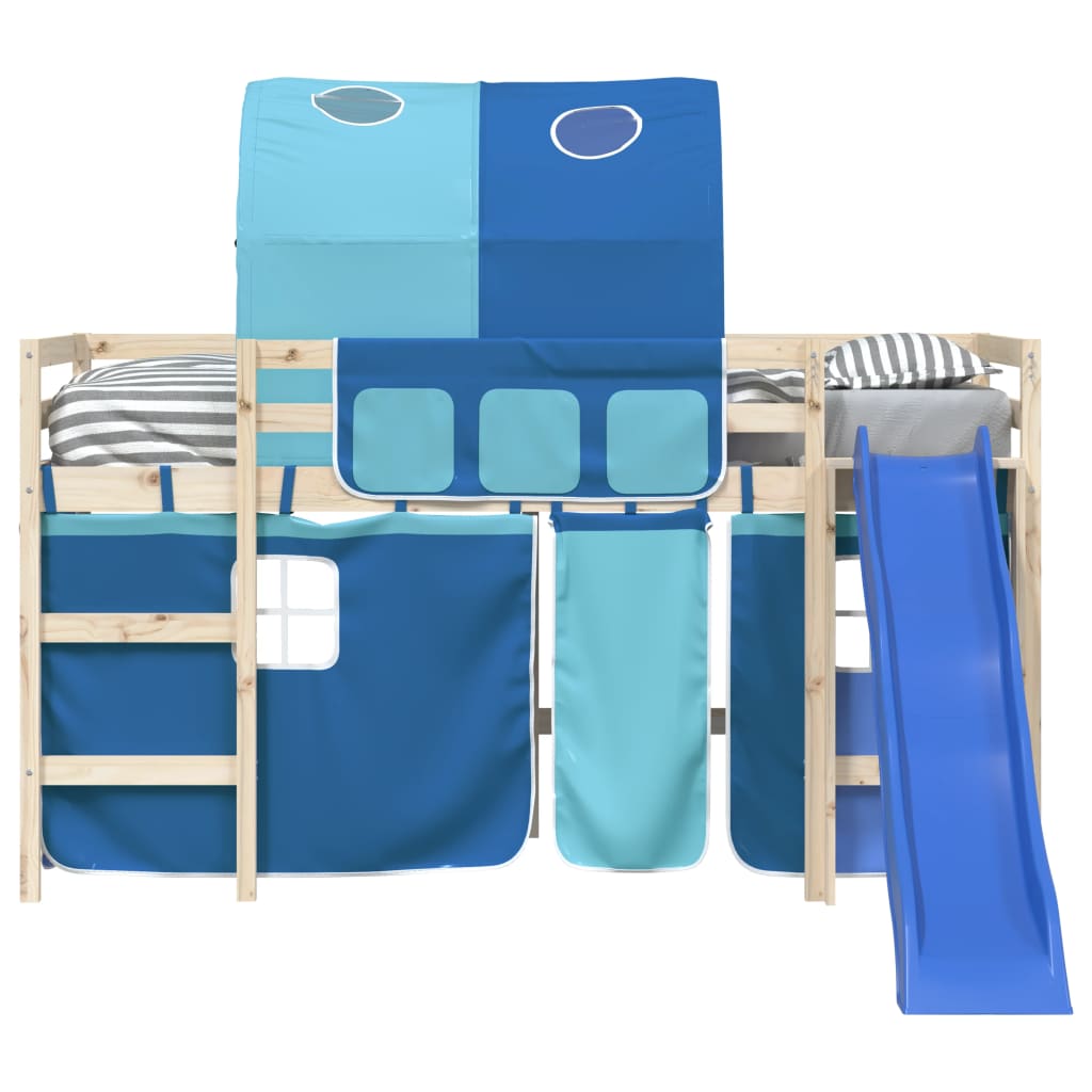 Curtains for Loft Bed with Tunnel Blue Polyester