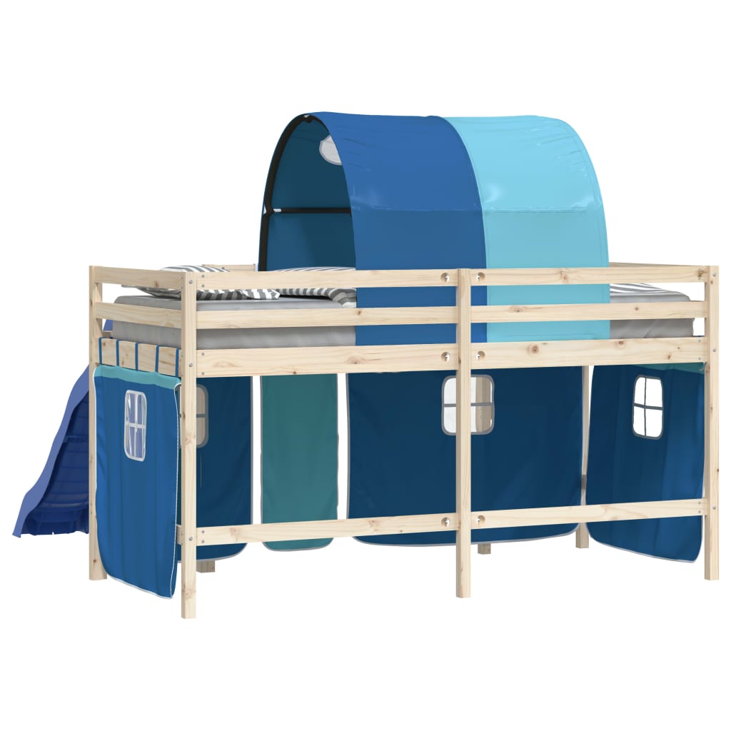 Curtains for Loft Bed with Tunnel Blue Polyester