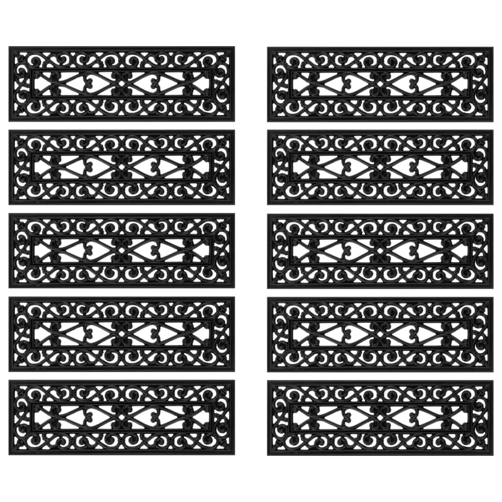 Stair Treads 10 pcs 25x75 cm Rubber