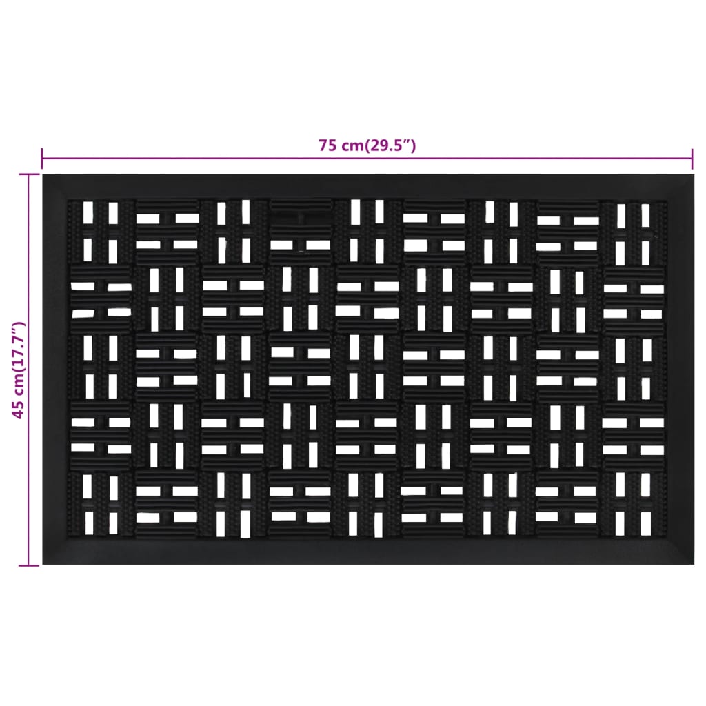 Door Mat Rectangular 45x75 cm Rubber