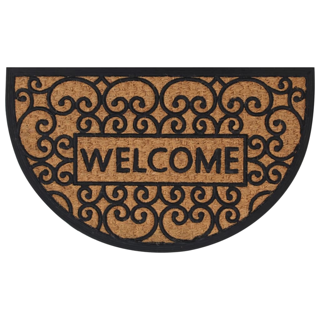 Door Mat Half Round 45x75 cm Rubber and Coir