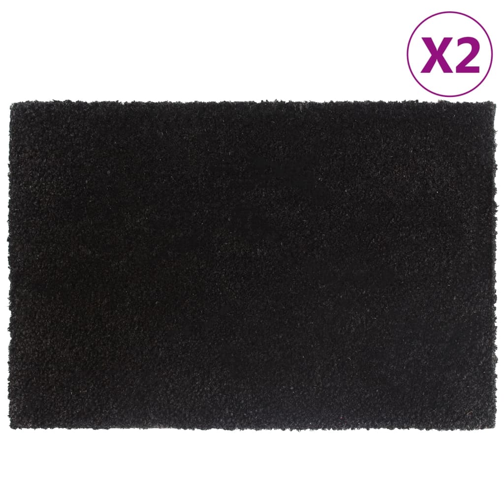 Door Mats 2 pcs Black 40x60 cm Tufted Coir