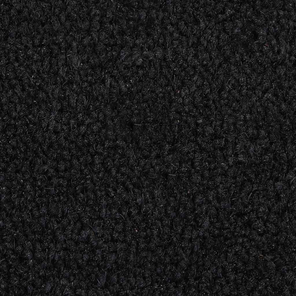 Door Mat Black Half Round 60x90 cm Tufted Coir