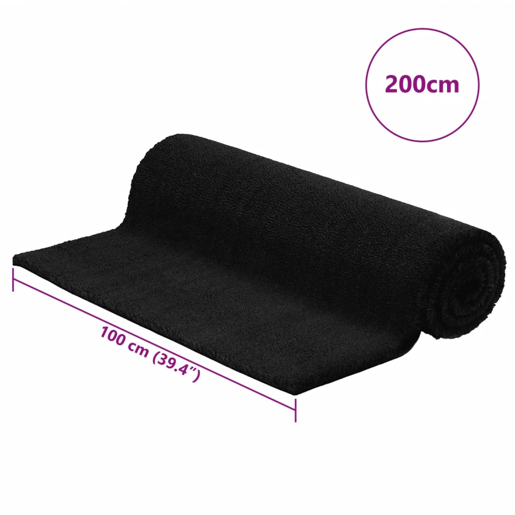 Door Mat Black 100x200 cm Tufted Coir