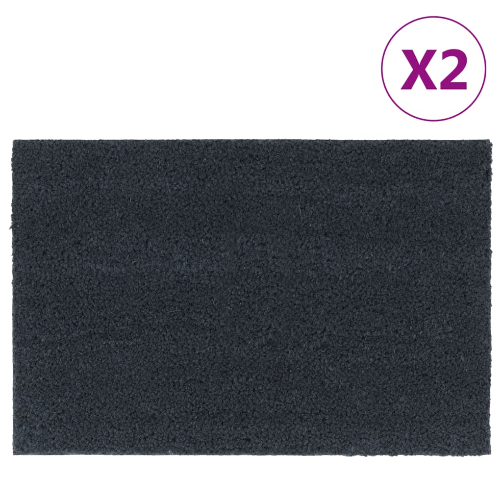 Door Mats 2 pcs Dark Grey 40x60 cm Tufted Coir