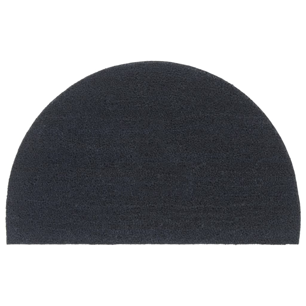 Door Mat Dark Grey Half Round 50x80 cm Tufted Coir