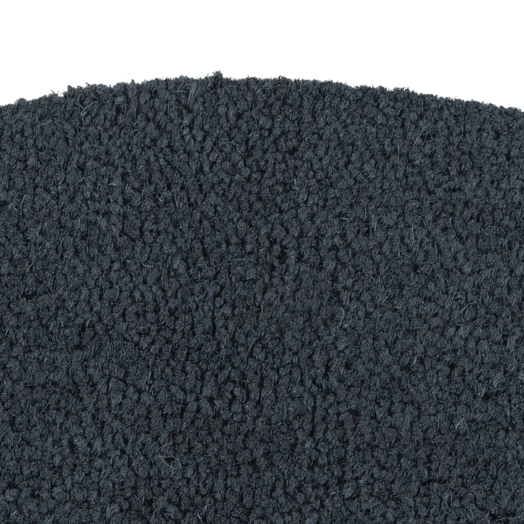 Door Mat Dark Grey Half Round 50x80 cm Tufted Coir