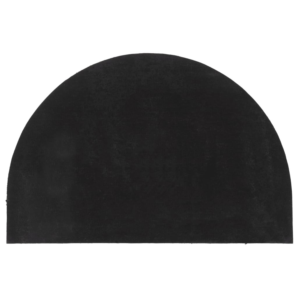Door Mat Dark Grey Half Round 60x90 cm Tufted Coir