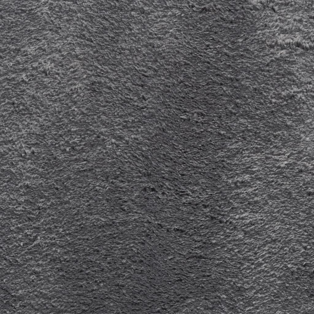 Rug HUARTE Short Pile Soft and Washable Anthracite 160x160 cm