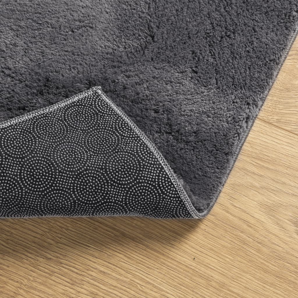 Rug HUARTE Short Pile Soft and Washable Anthracite 200x200 cm