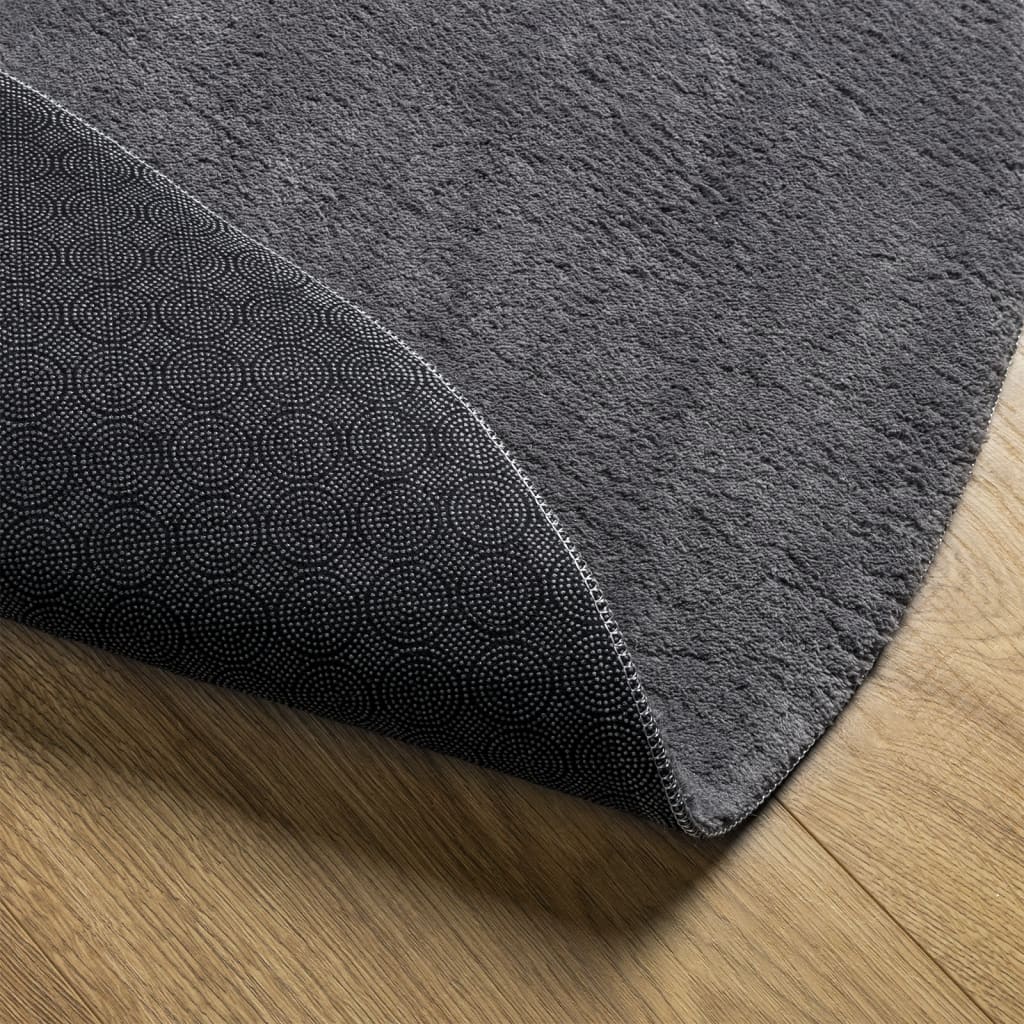 vidaXL Rug HUARTE Short Pile Soft and Washable Anthracite Ø 100 cm