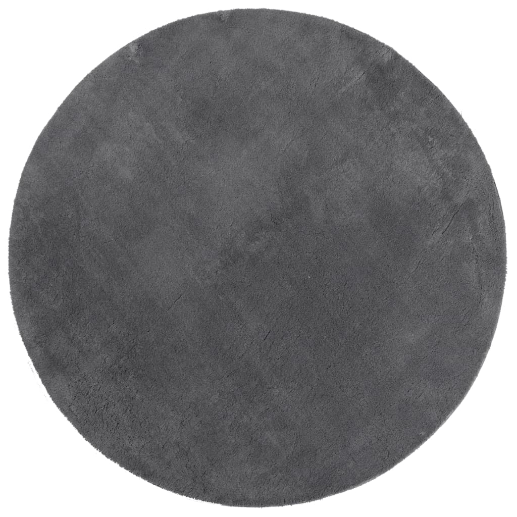 Rug HUARTE Short Pile Soft and Washable Anthracite Ø 120 cm