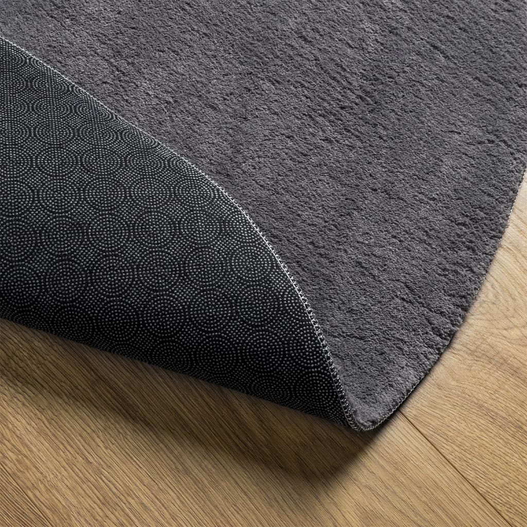 Rug HUARTE Short Pile Soft and Washable Anthracite Ø 200 cm