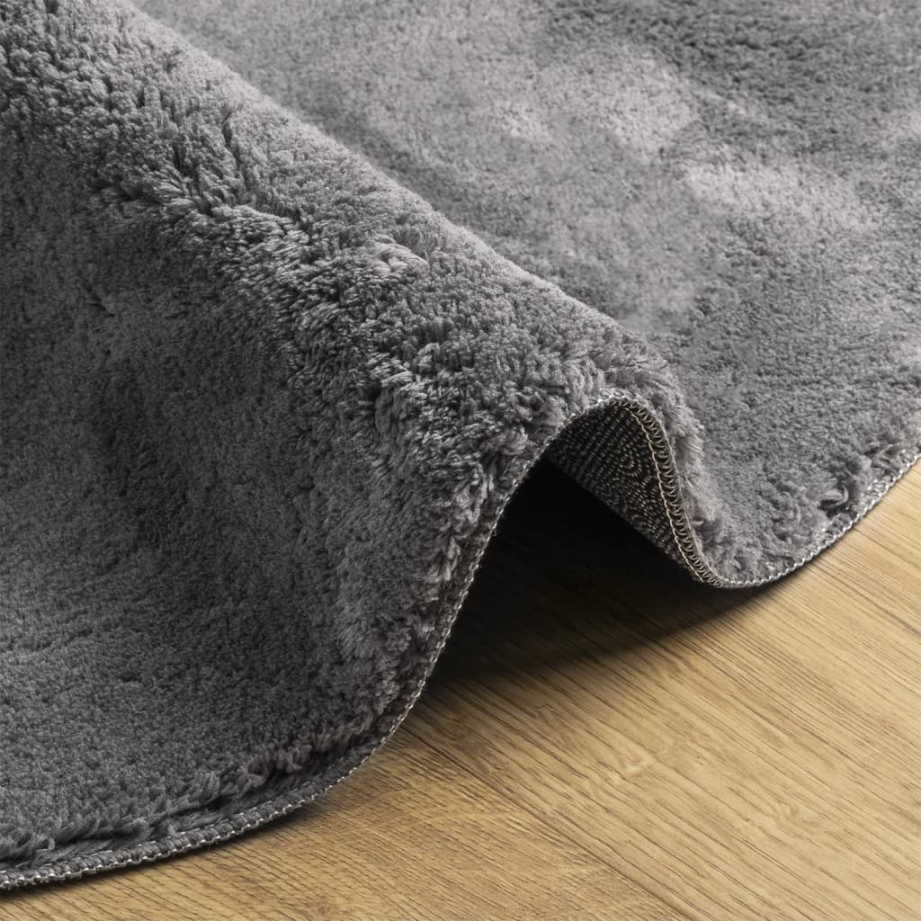 Rug HUARTE Short Pile Soft and Washable Anthracite Ø 200 cm