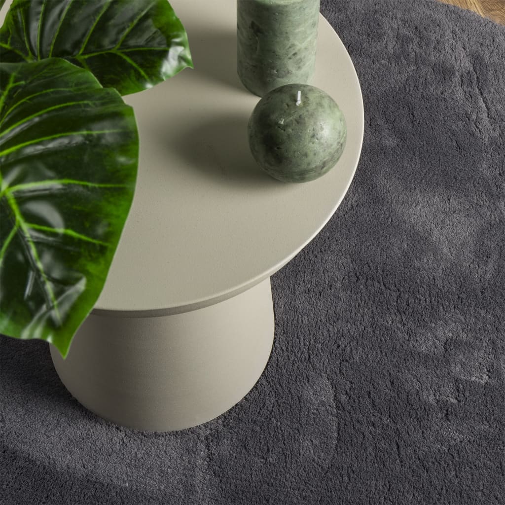 Rug HUARTE Short Pile Soft and Washable Anthracite Ø 200 cm
