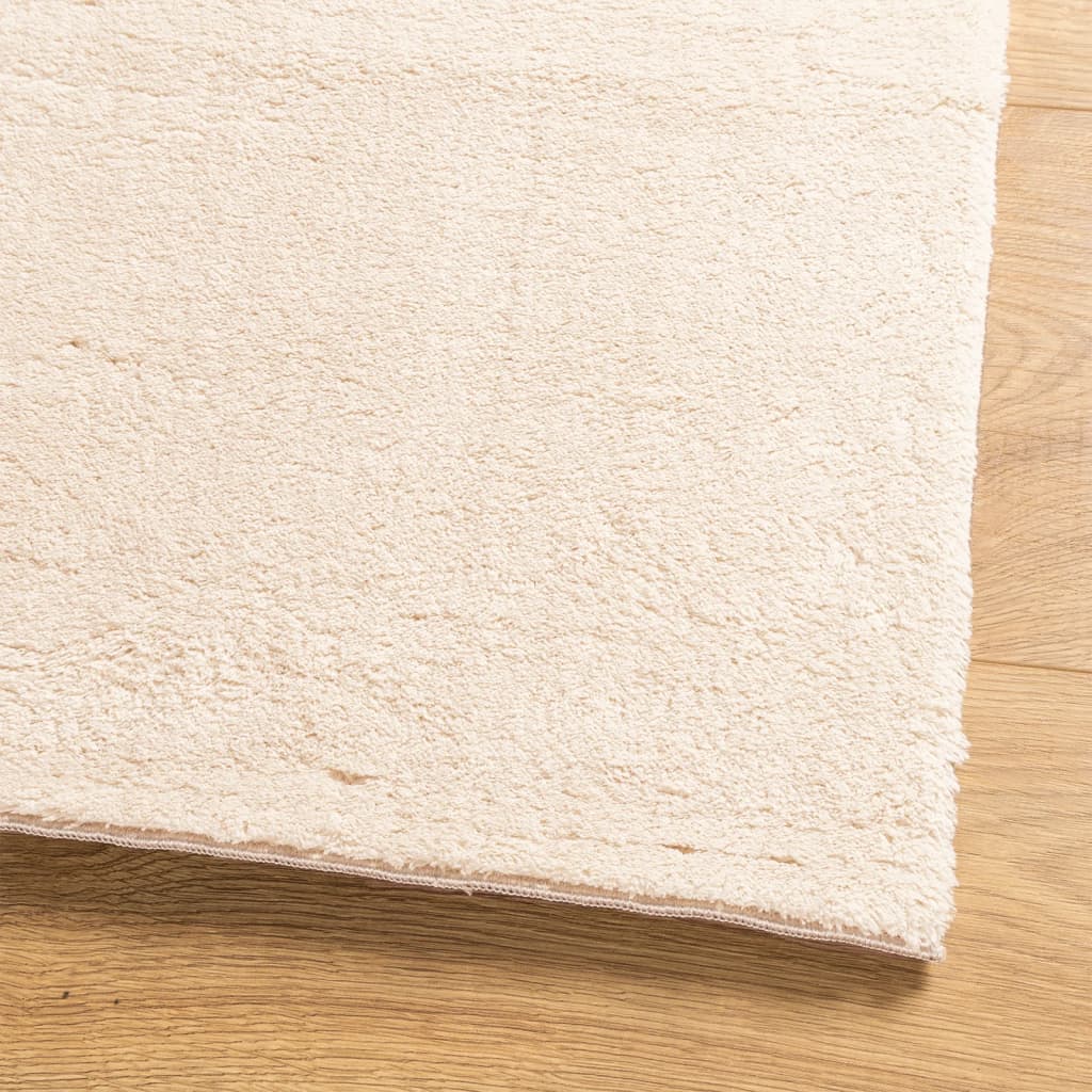 Rug HUARTE Short Pile Soft and Washable Beige 80x200 cm