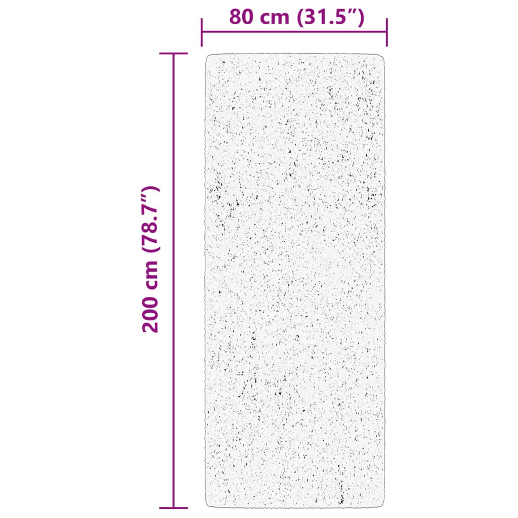 Rug HUARTE Short Pile Soft and Washable Beige 80x200 cm