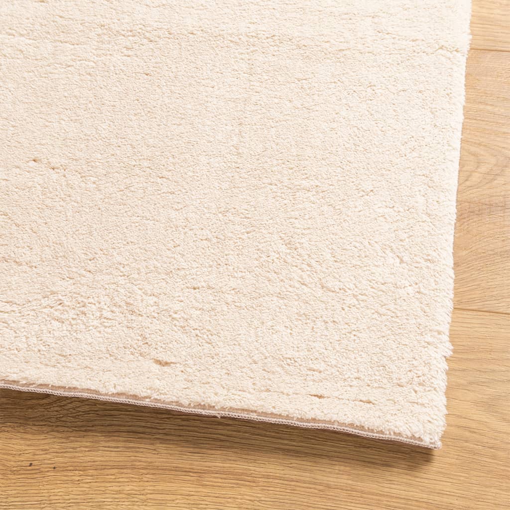 Rug HUARTE Short Pile Soft and Washable Beige 80x250 cm