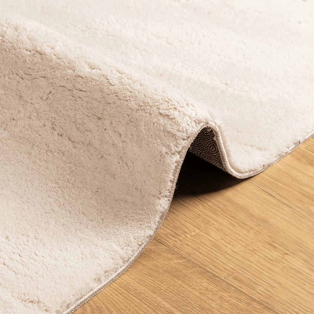 Rug HUARTE Short Pile Soft and Washable Beige 240x340 cm