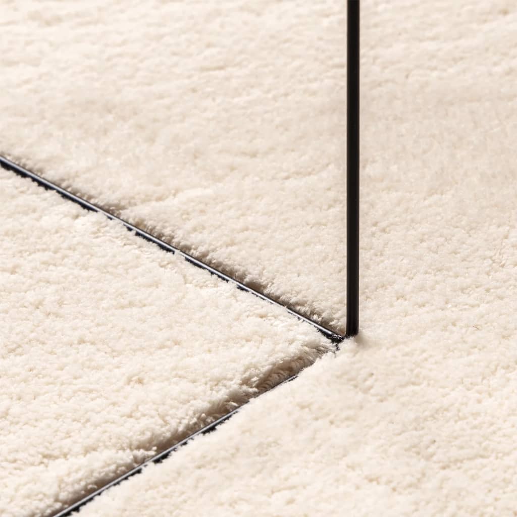 Rug HUARTE Short Pile Soft and Washable Beige Ø 80 cm