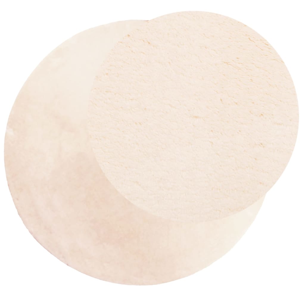 Rug HUARTE Short Pile Soft and Washable Beige Ø 100 cm