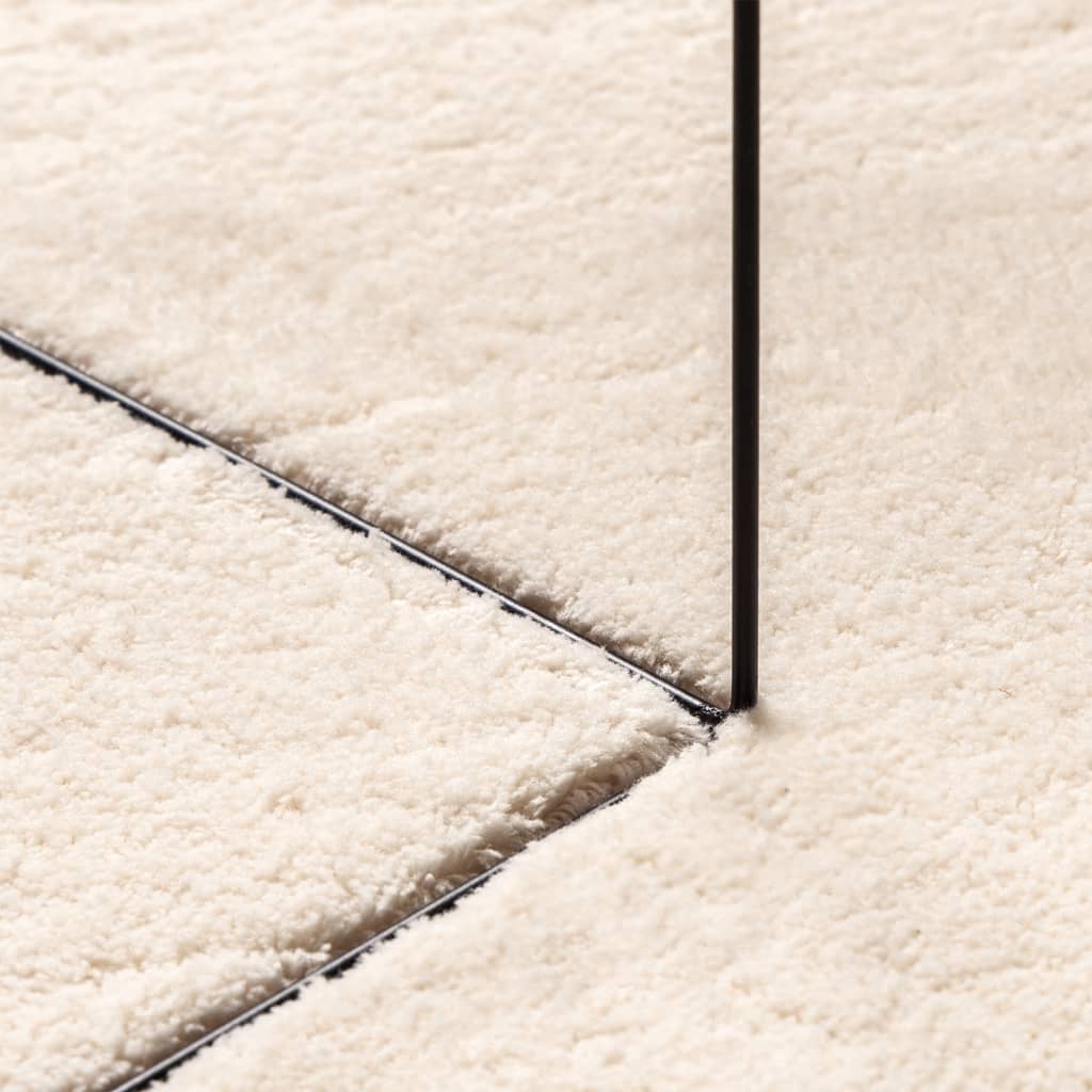 Rug HUARTE Short Pile Soft and Washable Beige Ø 160 cm