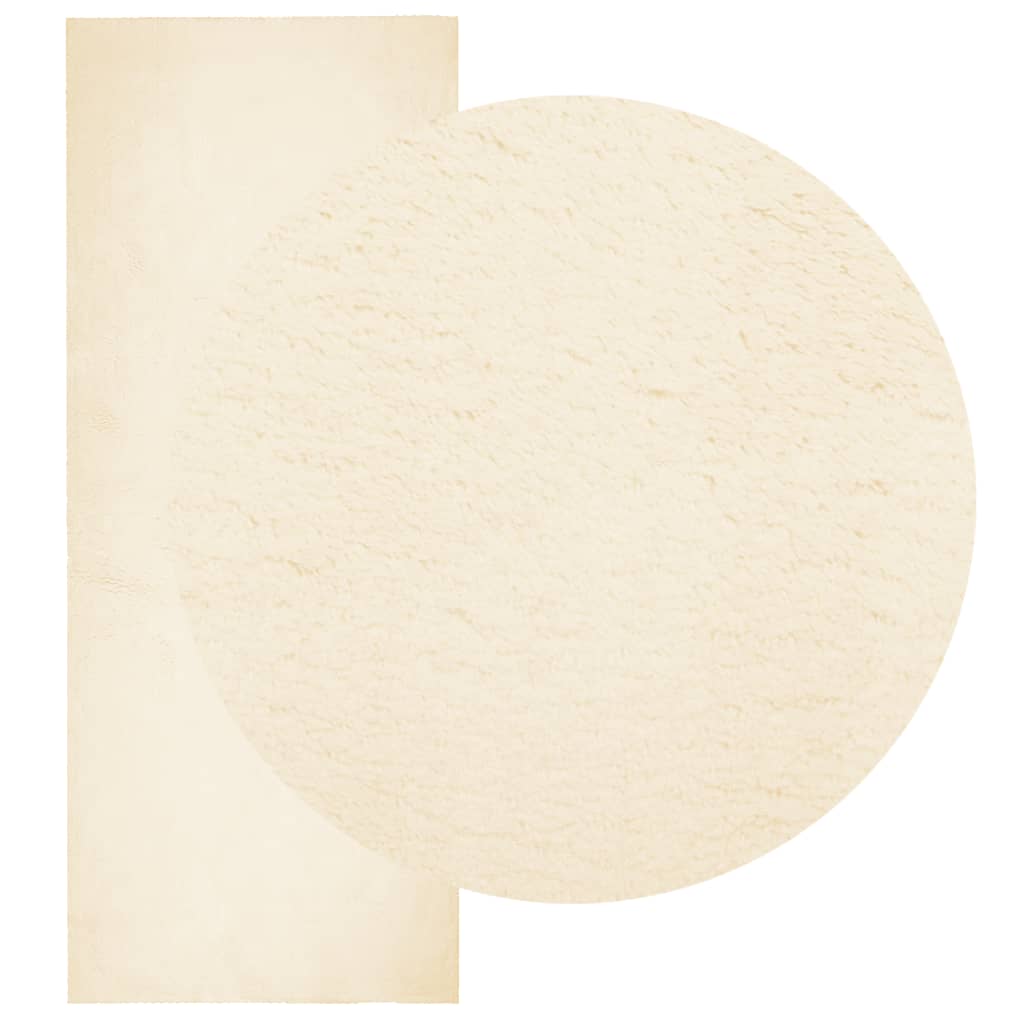 Rug HUARTE Short Pile Soft and Washable Cream 80x200 cm
