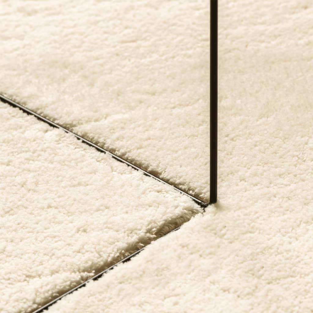 Rug HUARTE Short Pile Soft and Washable Cream 120x120 cm