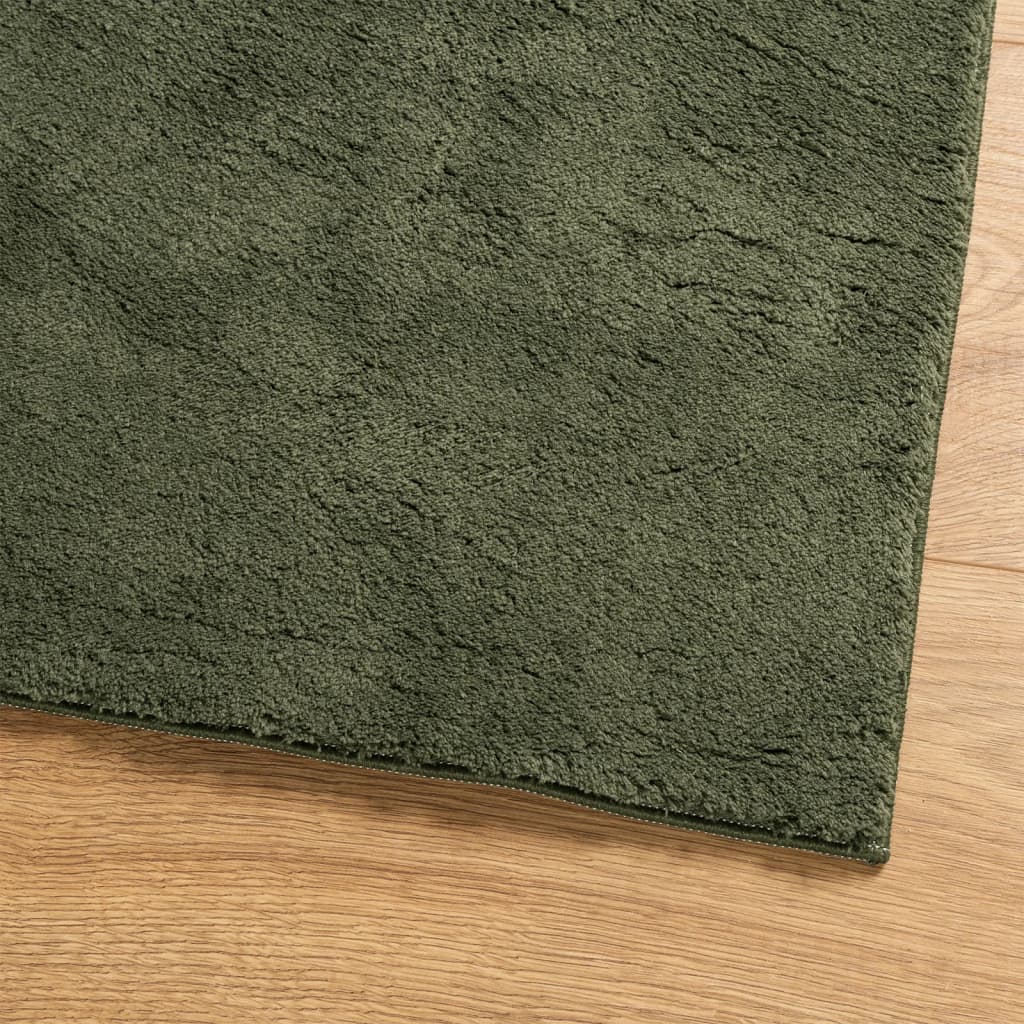 vidaXL Rug HUARTE Short Pile Soft and Washable Forest Green 60x110 cm