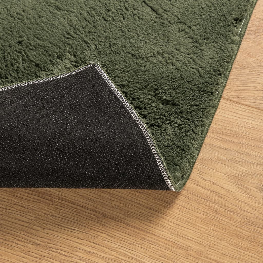 vidaXL Rug HUARTE Short Pile Soft and Washable Forest Green 60x110 cm