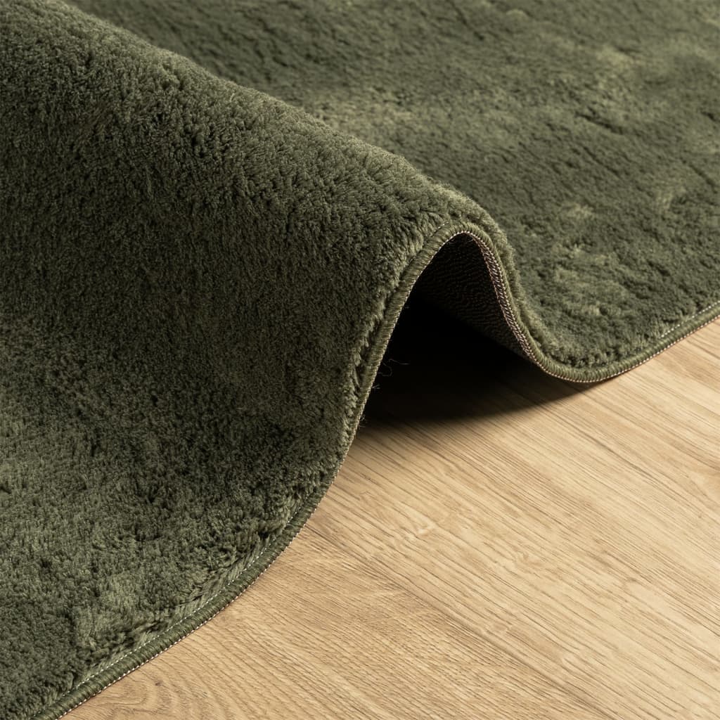 vidaXL Rug HUARTE Short Pile Soft and Washable Forest Green 200x280 cm