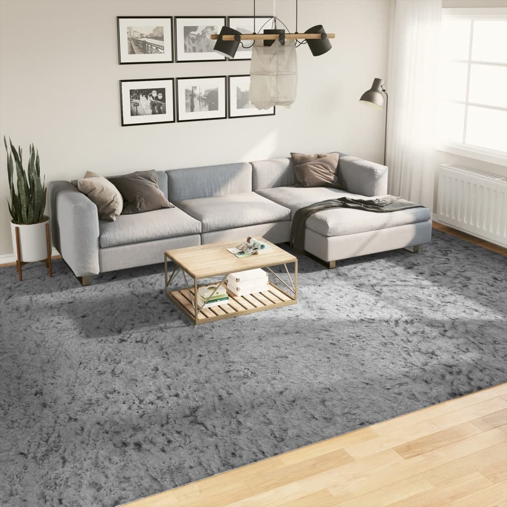 vidaXL Shaggy Rug PAMPLONA High Pile Modern Grey 300x400 cm