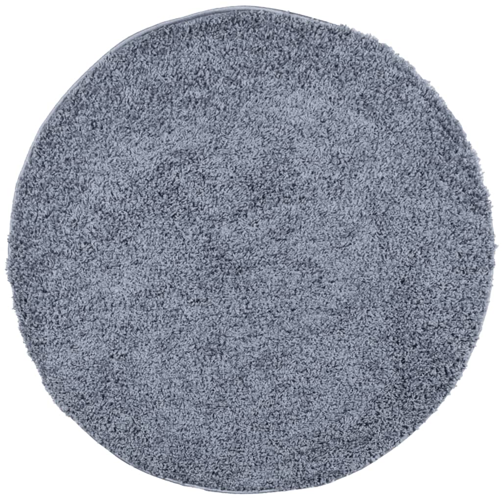 vidaXL Shaggy Rug PAMPLONA High Pile Modern Blue Ø 120 cm