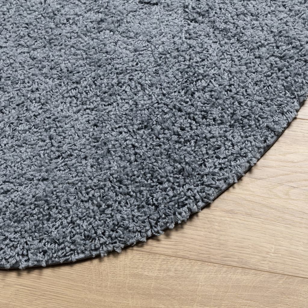 vidaXL Shaggy Rug PAMPLONA High Pile Modern Blue Ø 120 cm