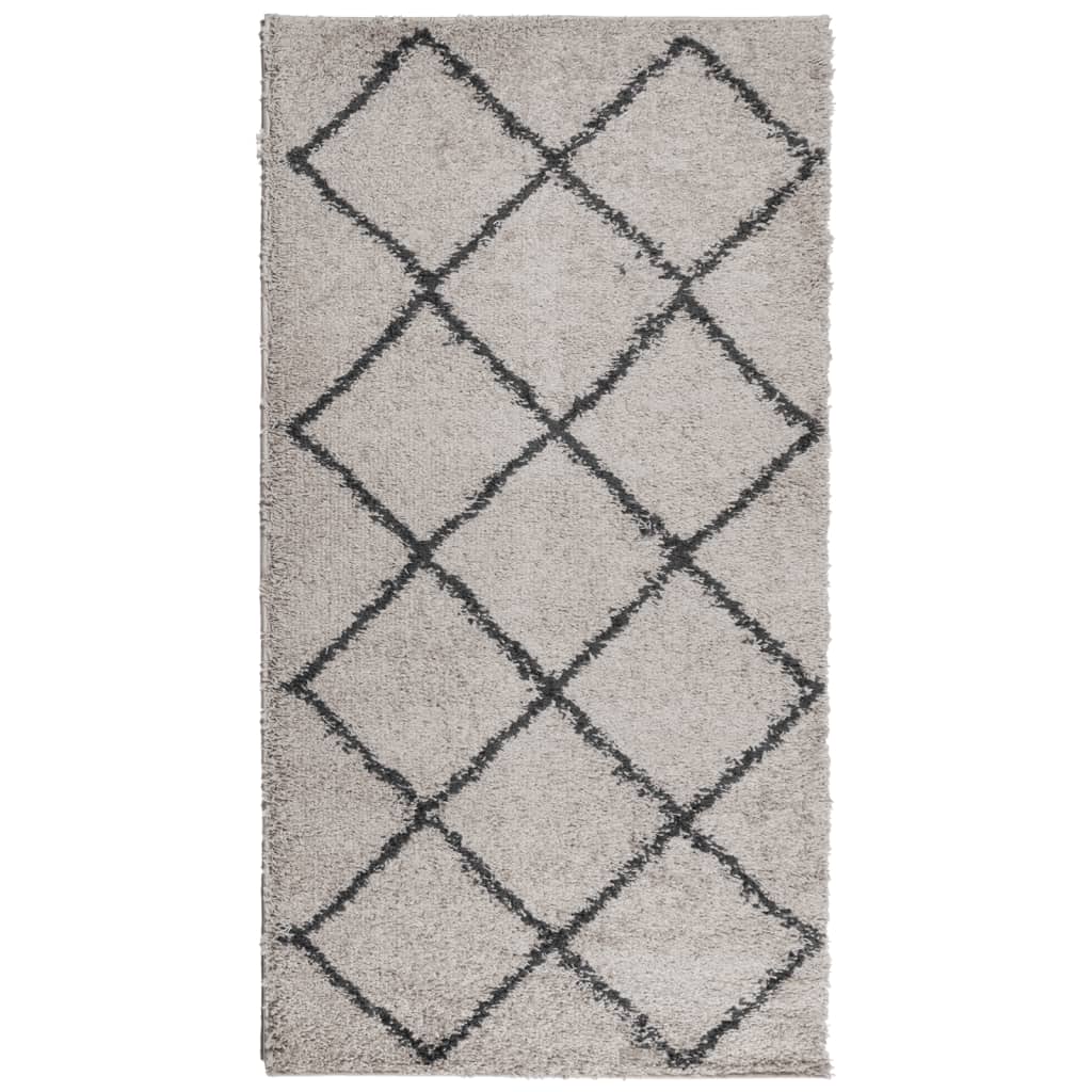 vidaXL Shaggy Rug PAMPLONA High Pile Modern Beige and Anthracite 80x150 cm