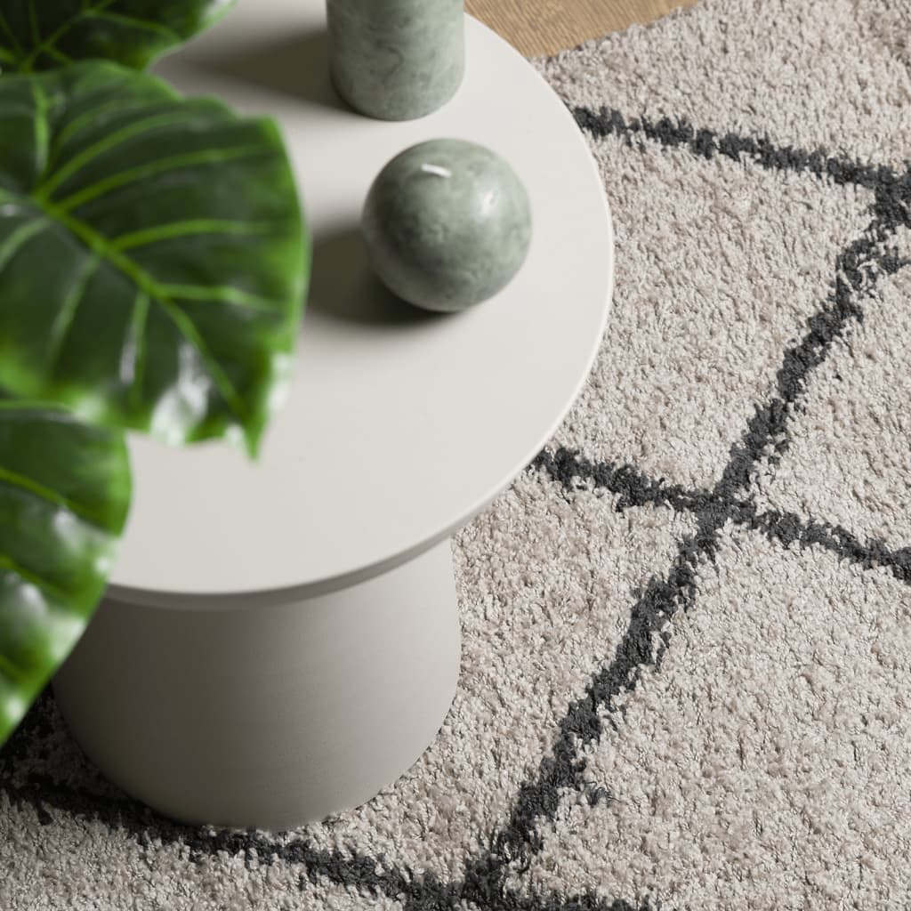 vidaXL Shaggy Rug PAMPLONA High Pile Modern Beige and Anthracite 80x150 cm