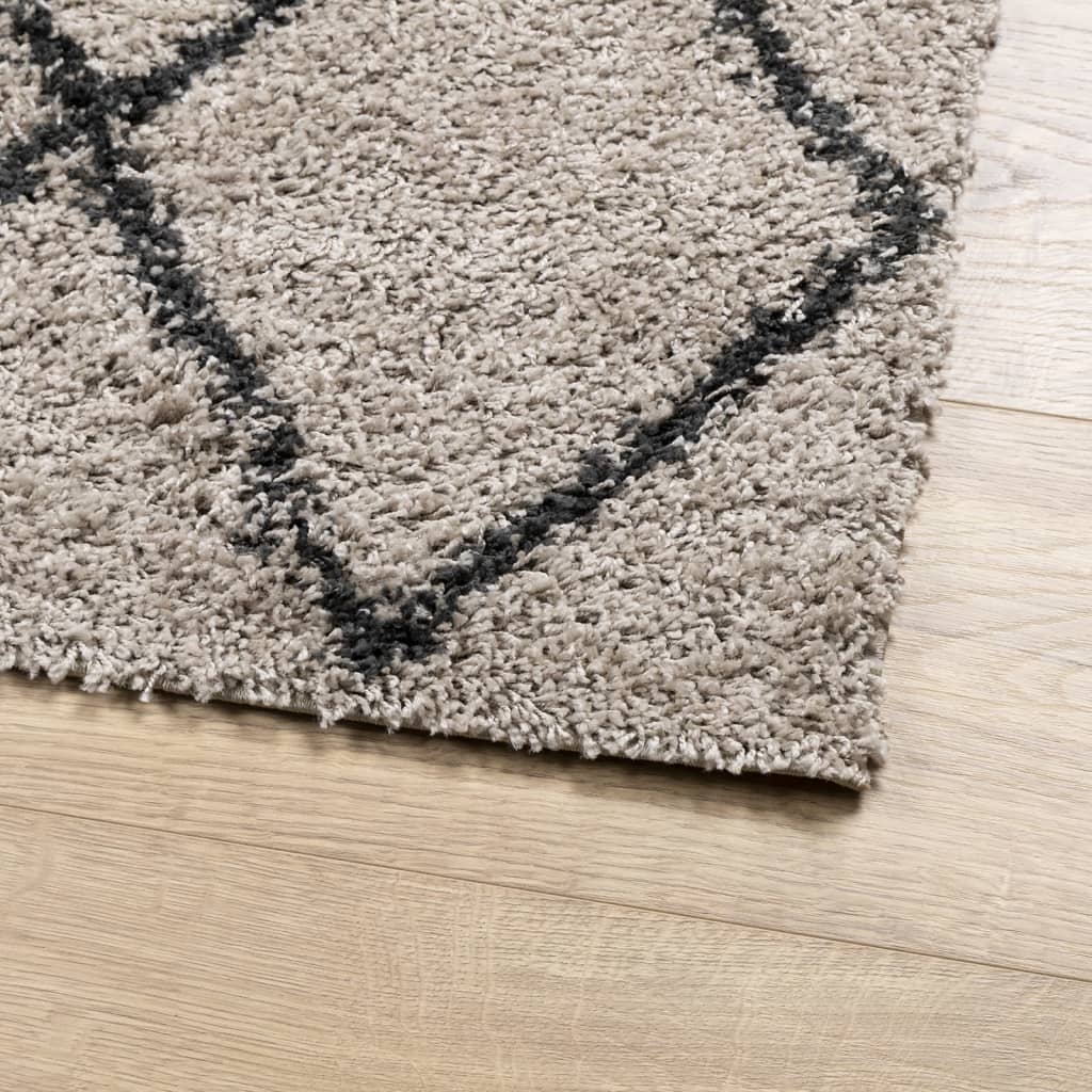 vidaXL Shaggy Rug PAMPLONA High Pile Modern Beige and Anthracite 120x170 cm