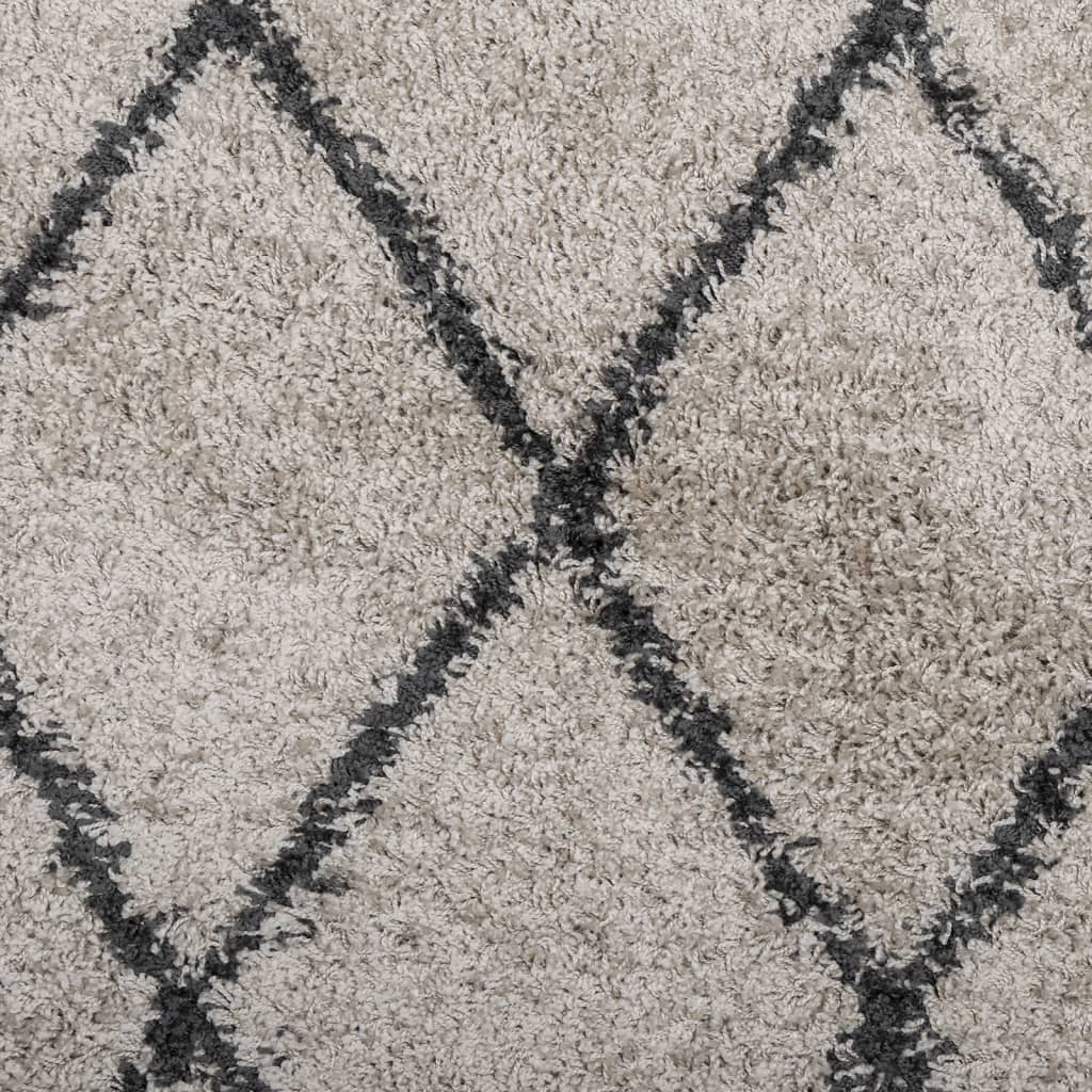 vidaXL Shaggy Rug PAMPLONA High Pile Modern Beige and Anthracite 120x170 cm