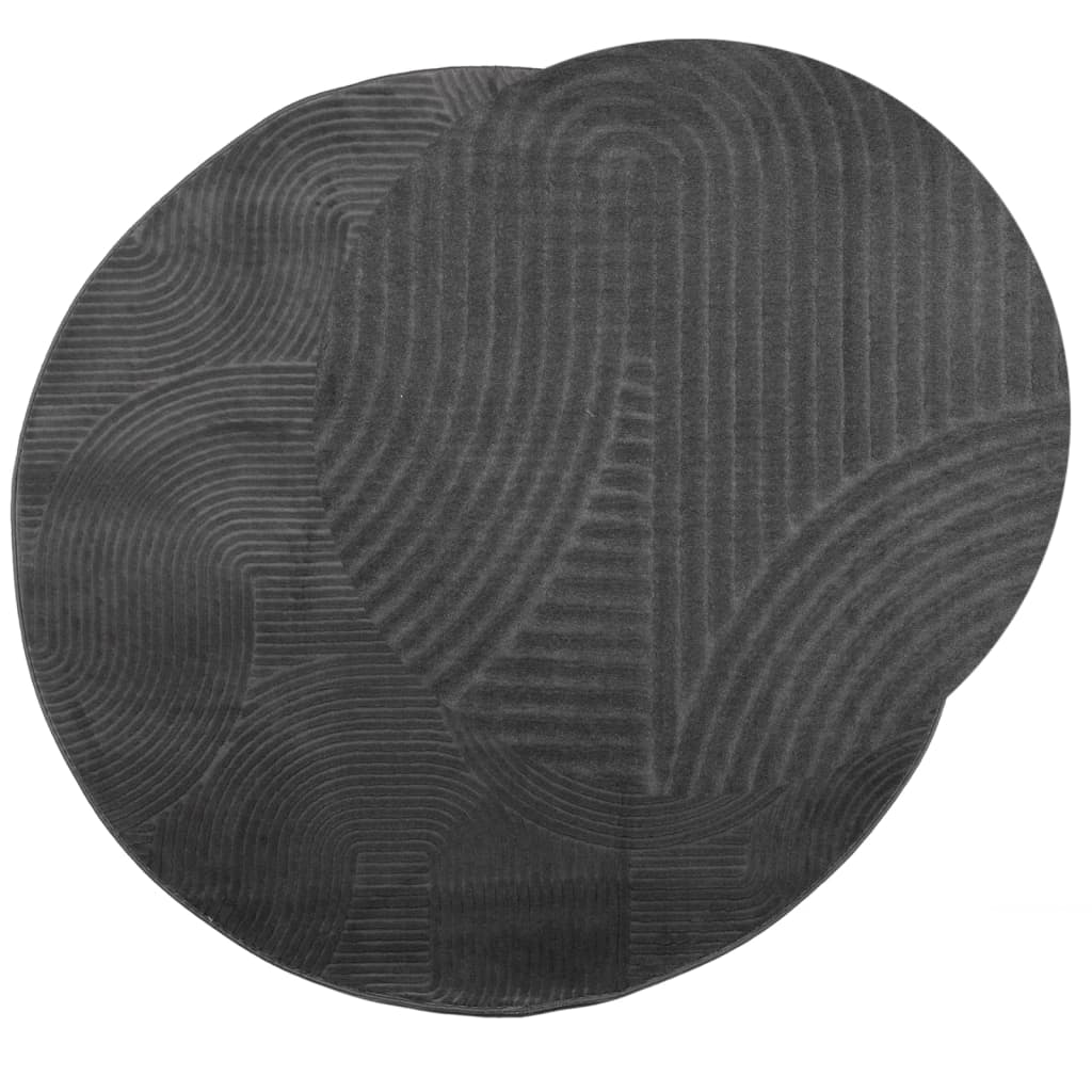Rug IZA Short Pile Scandinavian Look Anthracite Ø 80 cm