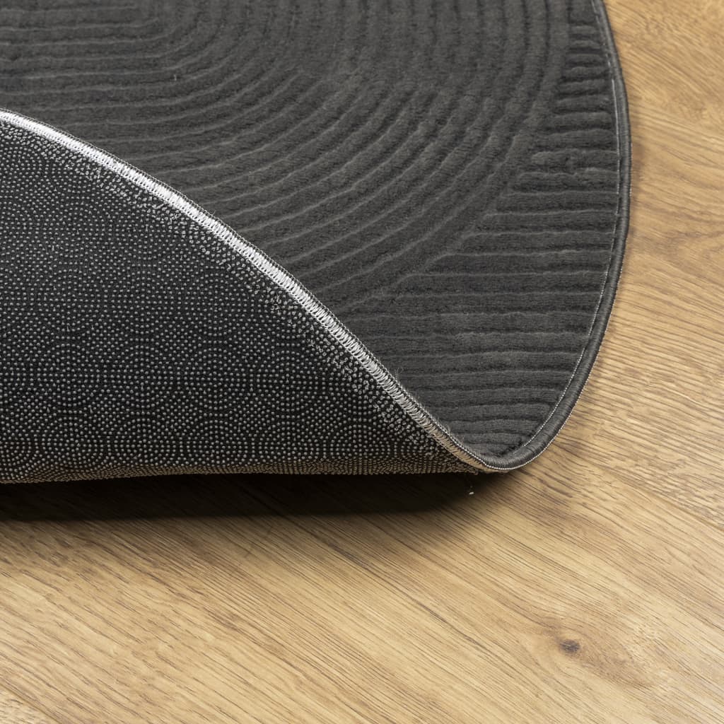Rug IZA Short Pile Scandinavian Look Anthracite Ø 80 cm