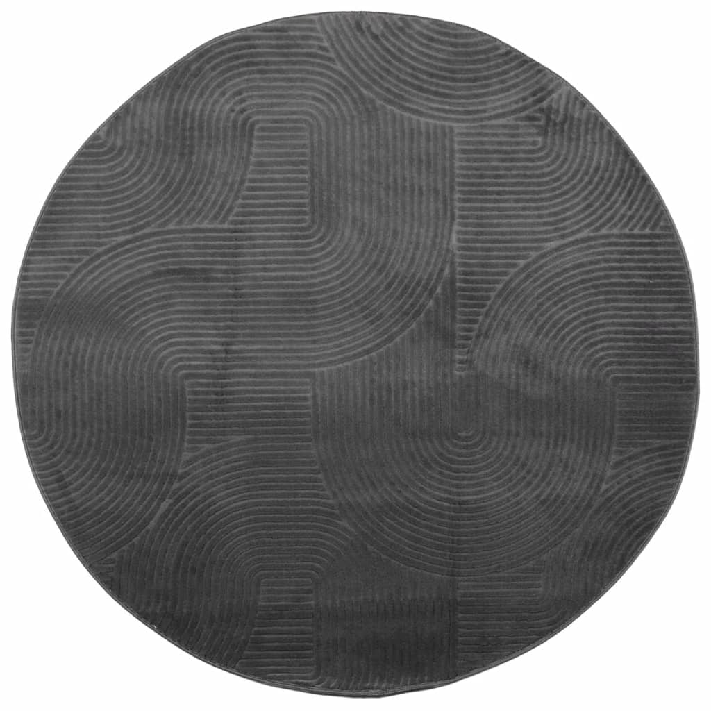 Rug IZA Short Pile Scandinavian Look Anthracite Ø 200 cm