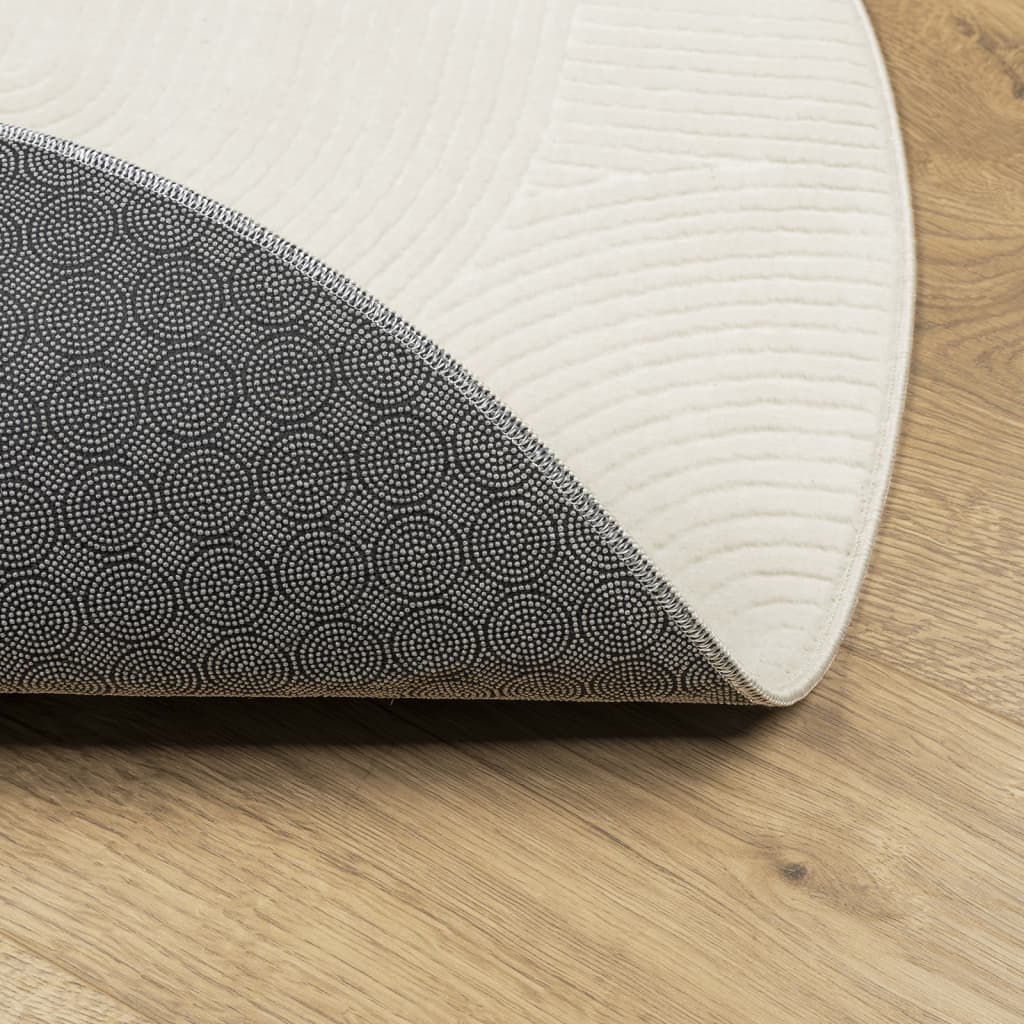 Rug IZA Short Pile Scandinavian Look Cream Ø 80 cm