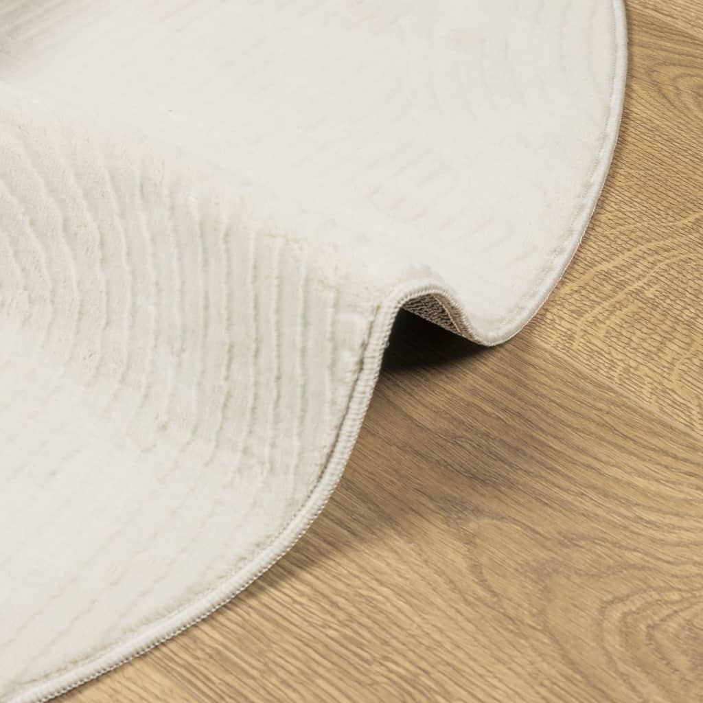 Rug IZA Short Pile Scandinavian Look Cream Ø 80 cm