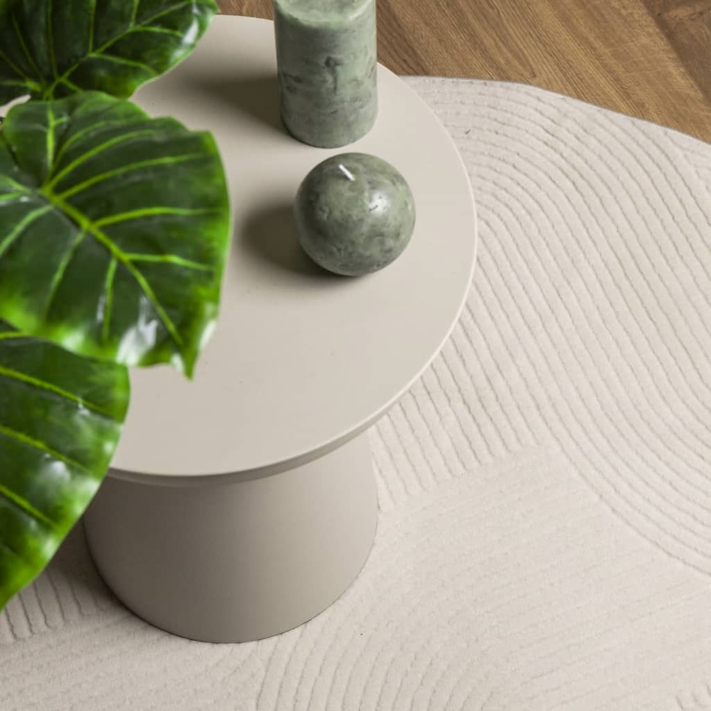 Rug IZA Short Pile Scandinavian Look Cream Ø 80 cm