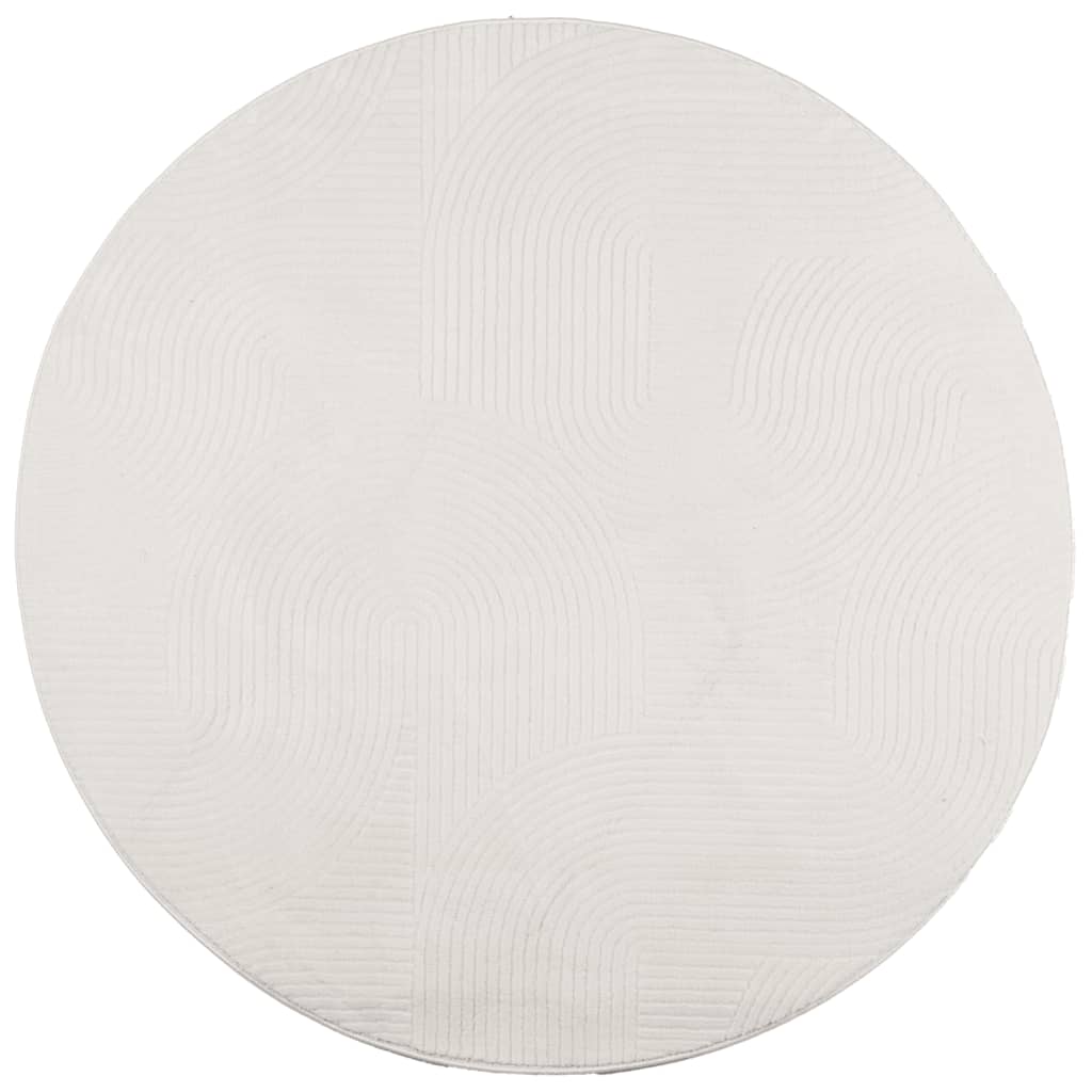 vidaXL Rug IZA Short Pile Scandinavian Look Cream Ø 160 cm