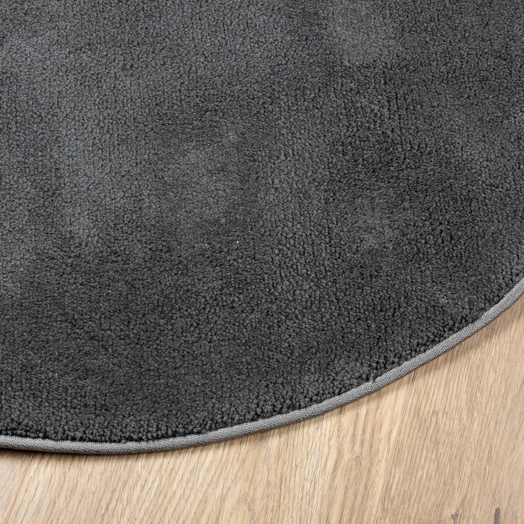 vidaXL Rug OVIEDO Short Pile Anthracite Ø 240 cm