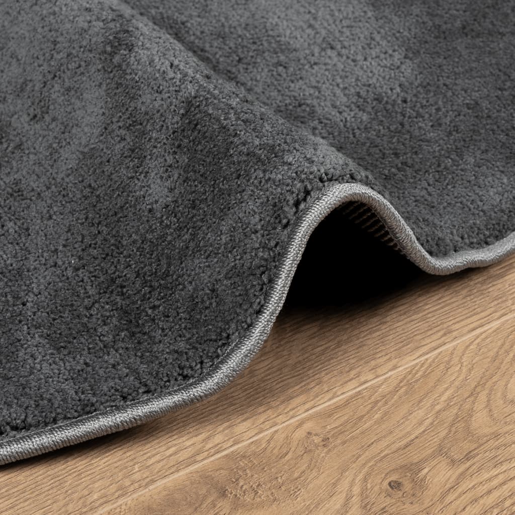 vidaXL Rug OVIEDO Short Pile Anthracite Ø 240 cm